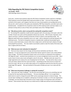 FAQs Regarding the FRC District Competition System