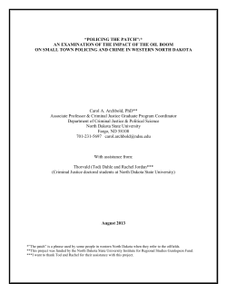 Oil Patch Study Report