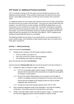 Activity 2 &ndash; Word processing (conditional mail