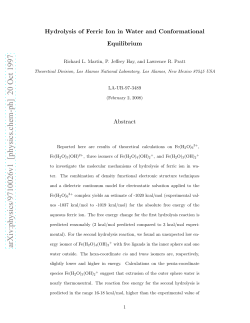 Hydrolysis of ferric ion in water and conformational equilibrium