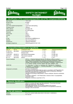 SAFETY DATASHEET Sunlight