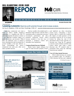 Leasing Lessons Maximize profit potential through rental increase