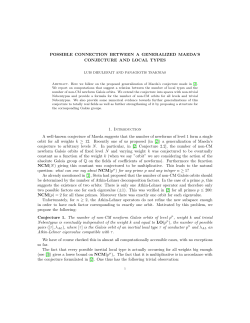 POSSIBLE CONNECTION BETWEEN A GENERALIZED