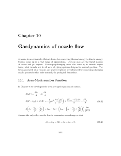 Gasdynamics of nozzle flow
