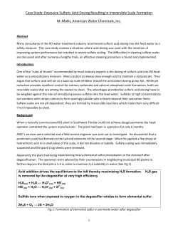 Excessive Sulfuric Acid Dosing Resulting in Irreversible Scale