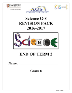 Science Revision pack G-8-End of term 2