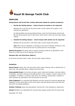 RSGYC Dress Code - Royal St George Yacht Club
