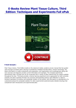 E-Books Review Plant Tissue Culture, Third Edition