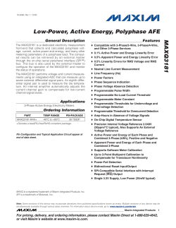 MAXQ3181 Low-Power, Active Energy, Polyphase AFE
