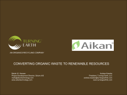 CONVERTING ORGANIC WASTE TO RENEWABLE RESOURCES