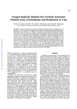 Oxygen Radicals Mediate the Cerebral Arteriolar Dilation from