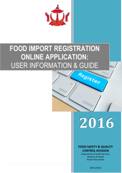 food import registration online application: user