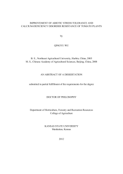 IMPROVEMENT OF ABIOTIC STRESS TOLERANCE AND - K-REx