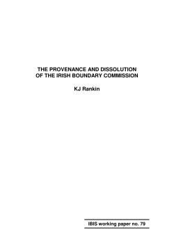 THE PROVENANCE AND DISSOLUTION OF THE IRISH