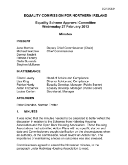 EQUALITY COMMISSION FOR NORTHERN IRELAND