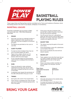 basketball playing rules