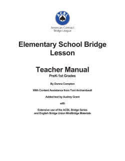 Elementary School Bridge Lesson Teacher Manual