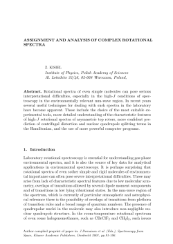 ASSIGNMENT AND ANALYSIS OF COMPLEX ROTATIONAL