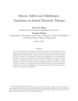 Buyers, Sellers and Middlemen