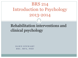 BRS 214 Introduction to Psychology Week 1