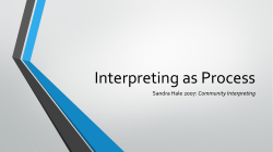 Sandra Hale: Community Interpreting