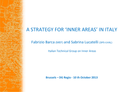 A STRATEGY FOR `INNER AREAS` IN ITALY