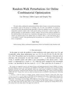Random-Walk Perturbations for Online Combinatorial Optimization