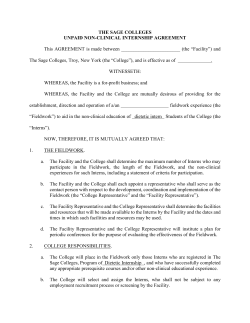 THE SAGE COLLEGES UNPAID NON