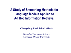 A Study of Smoothing Methods for Language Models Applied to
