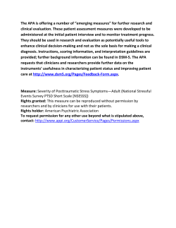 Severity of Posttraumatic Stress Symptoms, Adult
