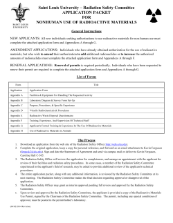 Application for Non-human Use of Radioactive Materials