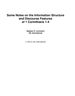 Some Notes on the Information Structure and