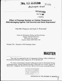Effect of Passage Number on Cellular Response to DNA