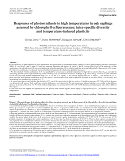 Responses of photosynthesis to high temperatures in oak saplings
