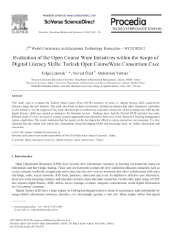 Evaluation of the Open Course Ware Initiatives within the Scope of