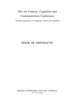 The 1st Context, Cognition and Communication Conference BOOK