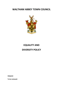 Policy - Equality and Diversity