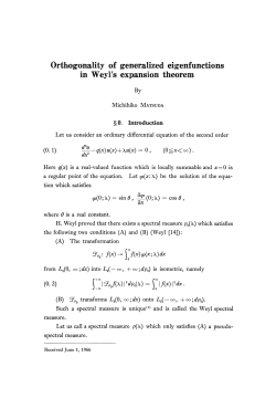 Orthogonality of generalized eigenfunctions in WeyFs expansion
