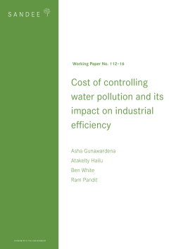 Cost of controlling water pollution and its impact on