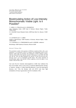 Biostimulating Action of Low Intensity Monochromatic Visible Light