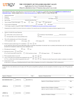 Application for Use of Alcoholic Beverage