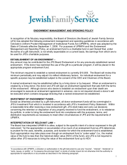 endowment management and spending policy