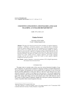 Cognitive Linguistics and English Language