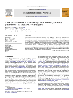 Journal of Mathematical Psychology A new dynamical model of
