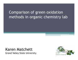 Comparison of green oxidation methods in organic chemistry lab