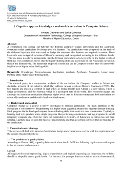 A Cognitive approach to design a real world curriculum in