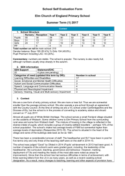 Summer 2017 SEF - Elm CofE Primary School