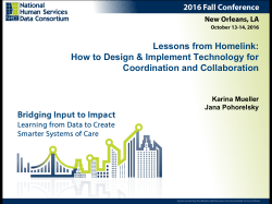 Lessons from Homelink - National Human Services Data Consortium