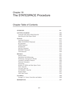 The STATESPACE Procedure