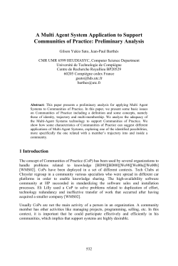A Multi Agent System Application to Support Communities of